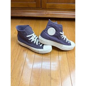 Converse Chuck Taylor All Star Lift High Top Purple Platform Sneakers 7.5